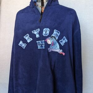 Disney Vintage Women's 26/28 Eeyore True Blue Fleece Pullover New With Tags.